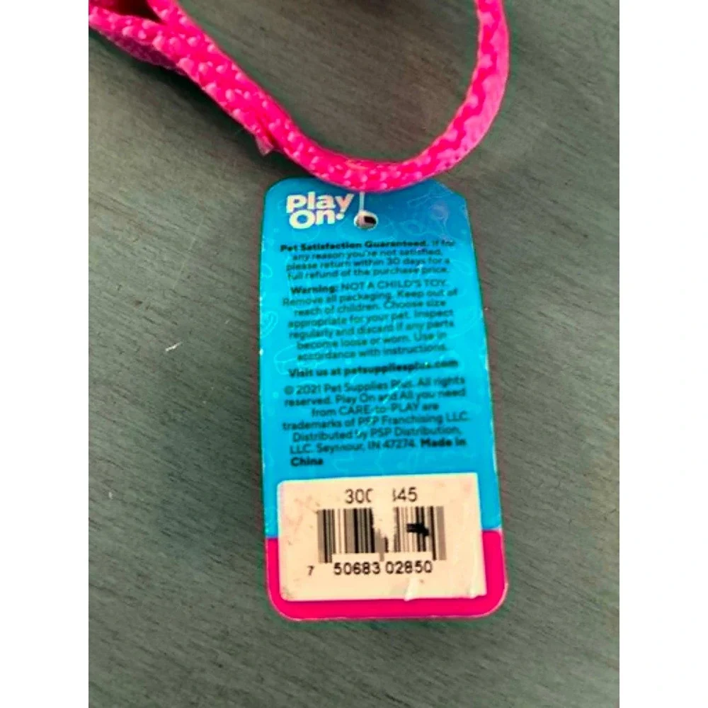 Play On! Dog Accessory Set XS/S Pink Black LED Collar Leash Bark Bling Necklace
